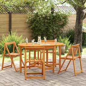 Mesa de Jardim Dobrável Butterfly 110x60x72 cm em Madeira Sólida de Acácia Oval