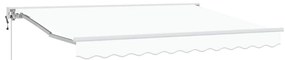 Toldo Retrátil Manual Branco 350x200 cm Tecido e Alumínio