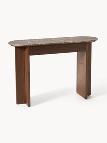 Wooden Console Table Zumi with Marble Top and Drawer