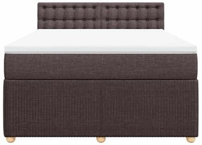 Cama com molas/colchão 140x190 cm tecido castanho-escuro