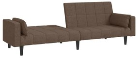 Sofá-cama 2 lugares c/ duas almofadas tecido cinza-acastanhado