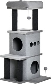 Arranahdor para gatos com vários acessórios 48 x 48 x 100 cm, cinzento