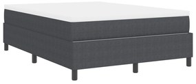 Cama com Box Spring e Colchão Cinza Escuro 140x200 cm Tecido de Cordur