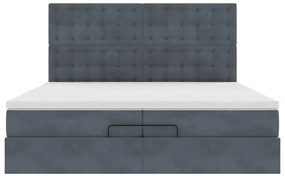moldura de cama otomana vidaXL com colchão cinza escuro veludo