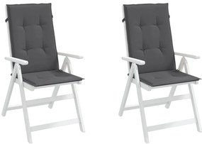 Almofadões para cadeiras altas de jardim 2 pcs tecido antracite