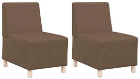Cadeira de Sofá Cinza Claro 55 cm em Tecido 2 pcs Castanho