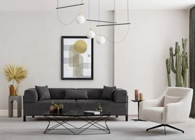 Sofá de 3 Lugares Gio – Antracite – 225x93x75 cm