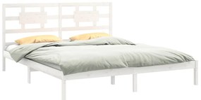 Estrutura de cama 160x200 cm madeira maciça branco