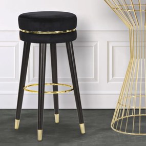 BANCO DE BAR PARIS Ø 35X74 CM PRETO E DOURADO