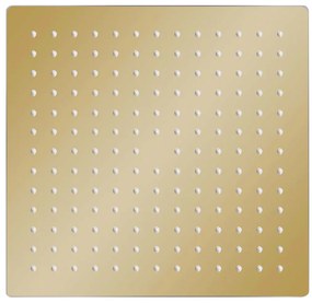Cabeça de chuveiro quadrada 25x25 cm aço inoxidável dourado