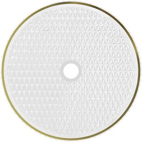 Mexen Aura lavatório de vidro de bancada 39 x 39 cm, transparente/dourado - 24013905