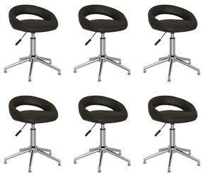 vidaXL Cadeiras de jantar giratórias 6 pcs couro artificial preto