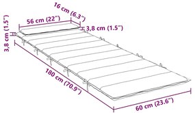 Almofadão p/ espreguiçadeira 180x60x4cm tecido oxford antracite