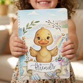 Amigos: livro interativo de Velcro - O pato na piscina