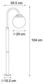 Lanterna moderna preta com vidro transparente 100 cm IP44 - Sfera Moderno