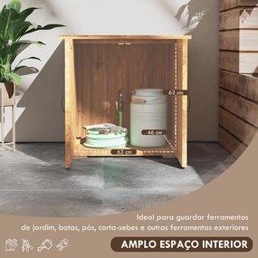Armário de Jardim em Madeira de Abeto – 77x55x72 cm | Com 2 Portas Mag