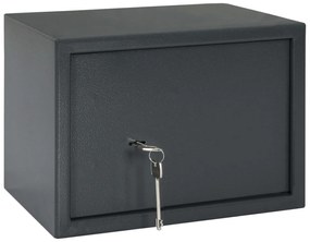 Caixa Segura com Fechadura de Chave Cinza Escuro 25x35x25 cm Aço