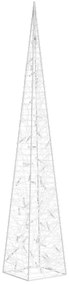 Cone de iluminação decorat. c/ LEDs azuis acrílico 120 cm