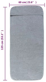 Toalhas de praia 4 pcs 60x135 cm tecido 400 GSM cinzento