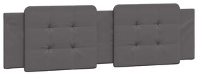 Estrutura de cama c/ luzes LED 180x200cm couro artificial cinza