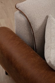 Sofá-cama de canto Aren – Bege e Canela – 150 x 260 cm