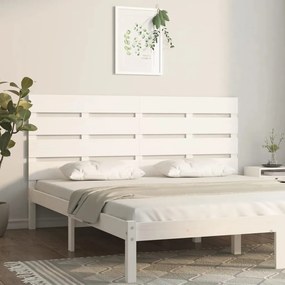 Cabeceira de cama 120x3x80 cm pinho maciço branco