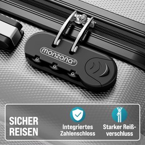Conjunto de 3 malas viagem peças rígidas Baseline acessórios em ABS Prateadas