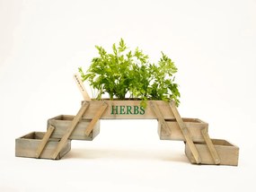 Mini Horta Plegável – 5 Compartimentos – 71,5x15,5x18 cm – Em Madeira