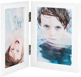 vidaXL Moldura com duas dobras 2x(13x18 cm) branco