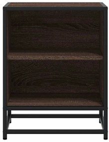 Mesa de cabeceira carvalho castanho 40x31x50 cm madeira e metal