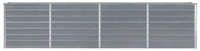 Canteiro jardim elevado 320x40x77 cm aço galvanizado cinzento