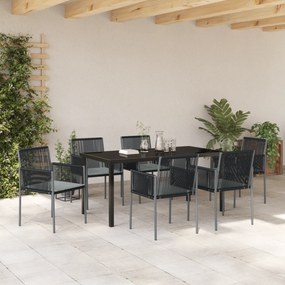 Conjunto de Jantar de Jardim de 7 Peças com Almofadas em Rattan de Pol