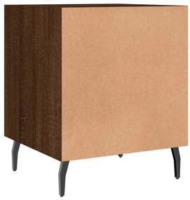 Mesa cabeceira 2pcs 40x40x50cm deriv. madeira carvalho castanho