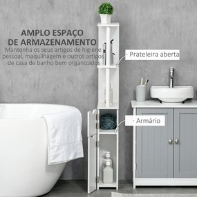 kleankin Coluna Casa de Banho com 2 Portas e 2 Prateleiras Abertas Arm
