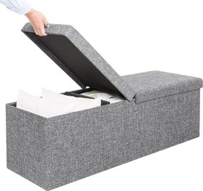 Banco com espaço de arrumação 115 x 38 x 38 cm Cinzento
