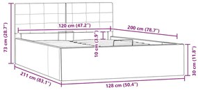 Cama hidráulica c/ arrumação 120x200cm couro artificial branco
