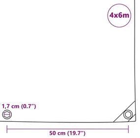 Lona 650 g/m² 4x6 m branco