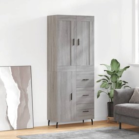 vidaXL Armário alto 69,5x34x180 cm derivados de madeira sonoma cinza