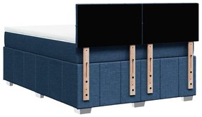 Cama com molas/colchão 140x200 cm tecido azul