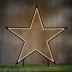 Foco de chão em forma de estrela Spike 90cm com LED e 8 modos + temporizador - Cupid