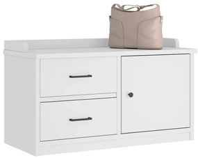 Banco de entrada SANDNES Branco 87x40x50 cm pinho maciço
