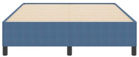 Estrutura de Cama vidaXL Azul 140x200 cm em Tecido Canelado
