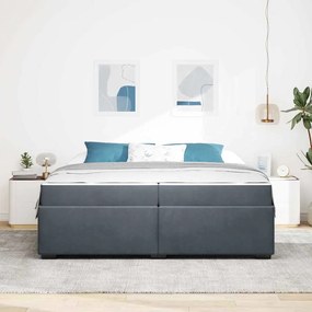 Estrutura da Cama Outros Cinzento escuro 200 x 200 cm Veludo