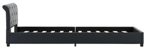 Estrutura de cama 90x200 cm couro artificial preto