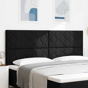 vidaXL Cabeceira com Design de Blocos de Diamante Preta 200 cm de Tecido