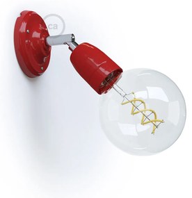 Fermaluce 90° Color il punto luce orientabile in porcellana da parete o soffitto - Red / Sim