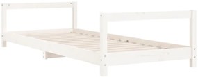 Estrutura de cama infantil 90x190 cm pinho maciço branco