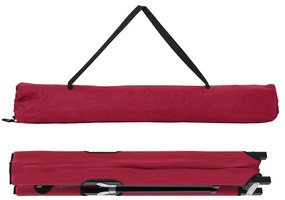 Cama Solar Dobrável com Bolsa Vermelha Tecido Oxford 600D
