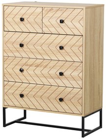 Armário auxiliar Cômoda 5 Gavetas Organizador de Mesa de Cabeceira Armazenamento de Escritório 80x39.5x110cm