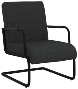 Cadeira cantilever em couro artificial preto